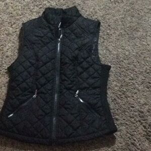 Black quilted vest